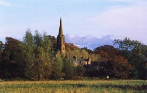 view of Fettercairn church spire